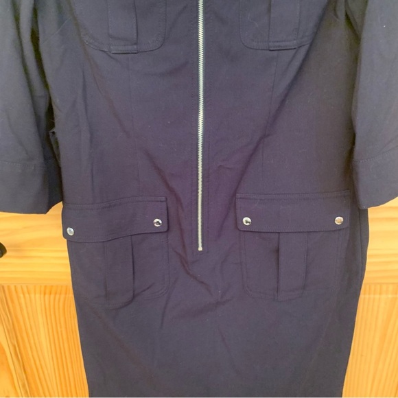MICHAEL by Michael KORS Navy Blue Zip front Dress - Picture 7 of 8